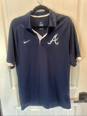 Nike Navy and White Atlanta 'A' Logo Polo